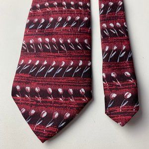 Rosso Fiorentino Maroon Tulip Silk Tie